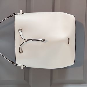 White leather purse